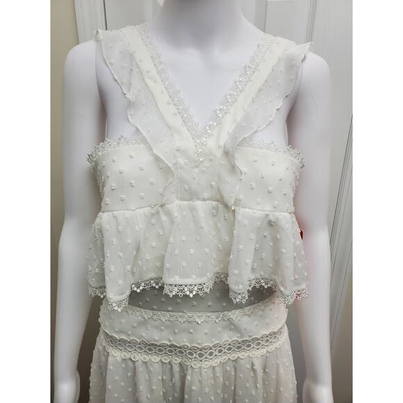 Monique Lhuillier Dress Size 6 Eyelet Lace Cocktail Party Date Rehearsal Dinner - Picture 13 of 16